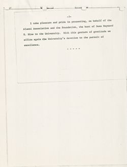 "Presentation of Dean Hine's Bust," September 22, 1967