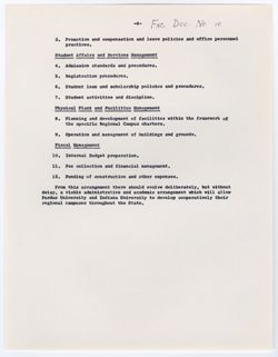 10: A Plan for the Coordination of the Academic Programs of the I.U. and P.U. Regional Campuses, 18 January 1966