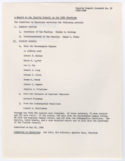 36: Results of 1966 Elections to Faculty Council, 26 May 1966