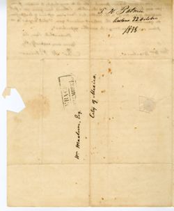 Palmer, T. H., Pittsford (VT) to William Maclure, Mexico., 1838 Oct. 22