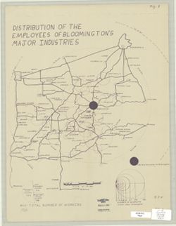 Distribution of the employees of Bloomington's major industries
