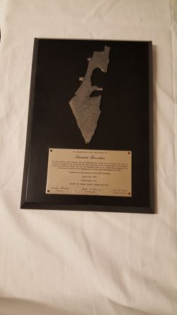 Israel Bond Organization Plaque