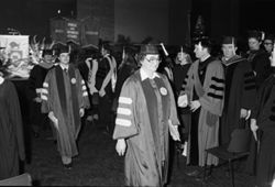 Graduates and faculty at IU South Bend Commencement, 1980