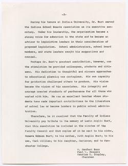 11: Memorial Resolution for Lorin E. Burt, ca. 21 November 1967