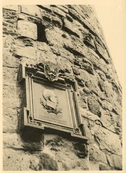 Plaque on the castle Mulberg to honor Bismarck