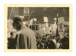 Blurry photograph of IKE signs at 1956 Republican National Convention