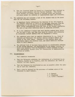 Report by the Committee on the Publication of a University Directory, 29 March 1949