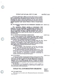 Public Law 107-306 establishing National Commission on Terrorist Attacks Upon the United States,November 27, 2002