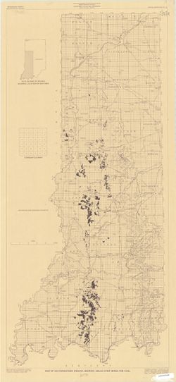 Map of Southwestern Indiana showing areas strip mined for coal