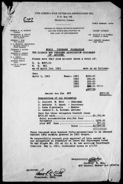 The Liberia War Veterans Association Inc. , 1963