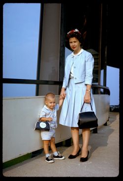 Lucille & Warren with travel bag