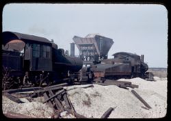 Old locomotives of Chgo. Gravel Co. Along U.S. 6 west of Joliet