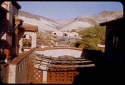 View east from inner court of Scotty's castle Death Valley