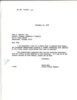 Letter from Birch Bayh to John R. Nesbitt, November 13, 1979