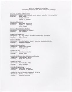 Chancellor’s Scholars, 26 Mar 1990