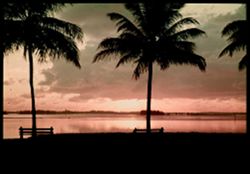 K-18= Very early morning  Biscayne Bay from Miami's Bayfront Park.