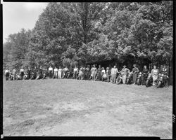 Large group of motorcycle riders, State Park, 1945 (orig. neg.)