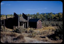 Shed and abandoned loading chute along US 50 east of Carson City, Nevada.