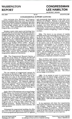 35. Aug. 30, 1989: Congressional Support Agencies [Congressional Research Service, General Accounting Office, Office of Technology Assessment, Congressional Budget Office]