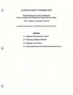 "National Policy Coordination," The Honorable Samuel R. Berger" [briefing materials table of contents]