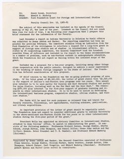 19: Statement by Professor Buehrig on the Ford Foundation Grant for Foreign and International Studies, ca. 16 May 1961
