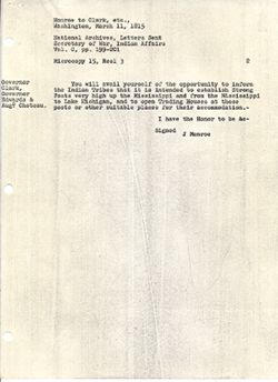 Monroe, J. National Archives, Office of Indian Affairs, Vol. C, Reel III, pp. 199-121.