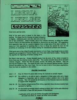 “Liberia Lifeline”, 1995-1997, undated