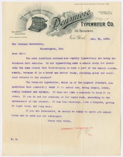 Densmore Typewriter Company 1899