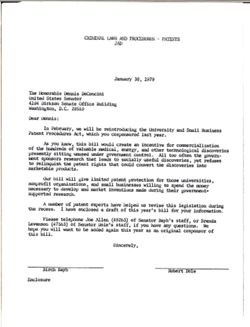 Letter from Birch Bayh and Bob Dole to Dennis DeConcini, January 30, 1979