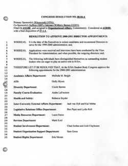 00-04-04 Resolution to Approve 2000-2001 Director Appointments