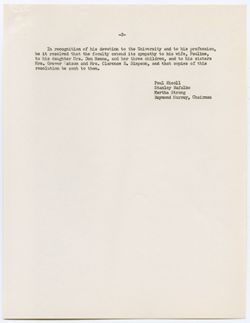 Memorial Resolution for Richard L. Webb, ca. 16 January 1962