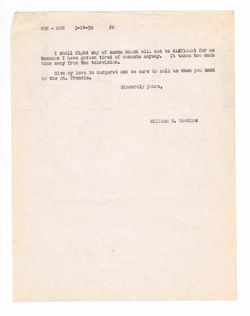 14 March 1952: To: Roy W. Howard. From: William W. Hawkins.