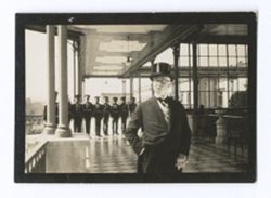 Item 0916. - 0917. President Rubio on large balcony with line of soldiers behind him.