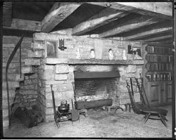 Interior fireplace at lodge