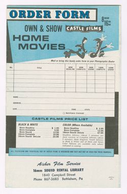 Castle Films: Catalog of Quality Home Movies, 1963