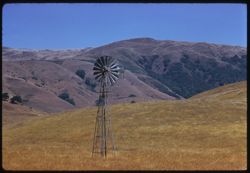 Windmill and Marin county hills north of Nicasio