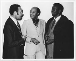 Donald Therance (General Chairman, BFHF) with Roscoe Lee Browne and Brock Peters
