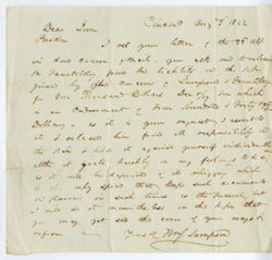 Sampson, N[?], [Cincinnati?] to James Sampson, New Harmony., 1842 Aug. 5