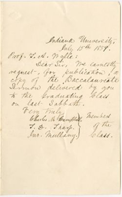 Charles M. Campbell, Thomas D. Tharp, and John Mullany to TAW, 15 July 1859