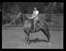 Horses, riders, etc., Bert Dingley home, Clay Lick