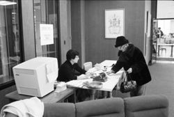 Trouble Table at IU South Bend registration, 1970s