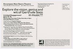 A Gertrude Stein Musical Trilogy, June 15-18, 2005