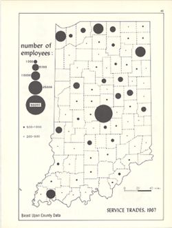 Number of employees, service trade, 1967