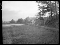Road and shed at McGee's, Berry negative