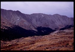 From top of Loveland Pass.  View south + east across Arapahoe Basin, Colorado.