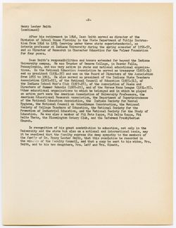 09: Memorial Resolution for Professor Henry Lester Smith, ca. 07 January 1964