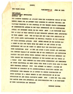 22 June 1931: To: Roy W. Howard. From: Herbert Hoover.