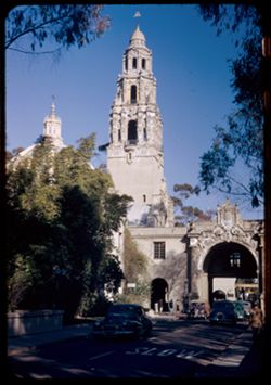Bell tower in Balboa Park San Diego, Calif.