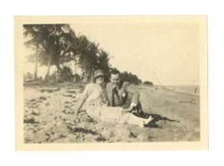 Roy and Margaret Howard on a beach