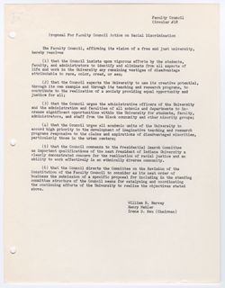 18: Proposal for Faculty Council Action on Racial Discrimination, ca. 15 October 1968